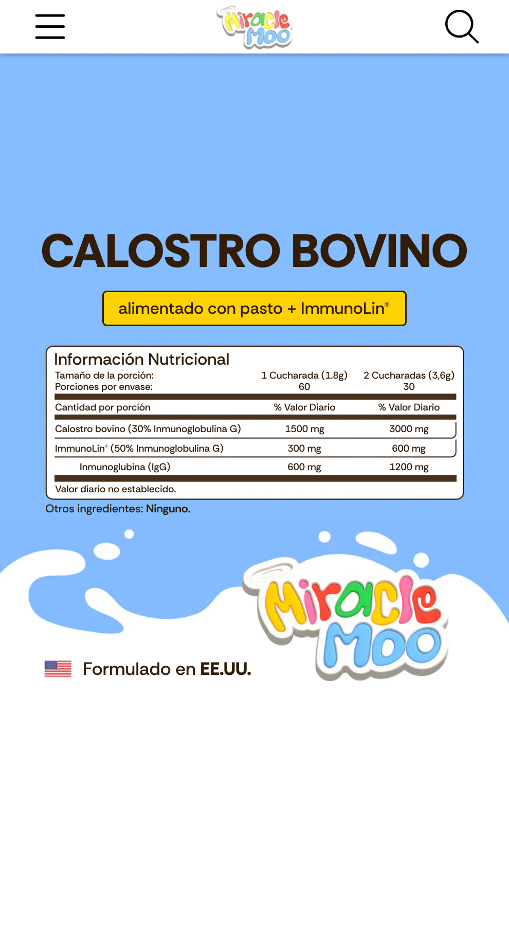 Calostro Bovino Miracle Moo - Desinflama tu abdomen rápido y seguro